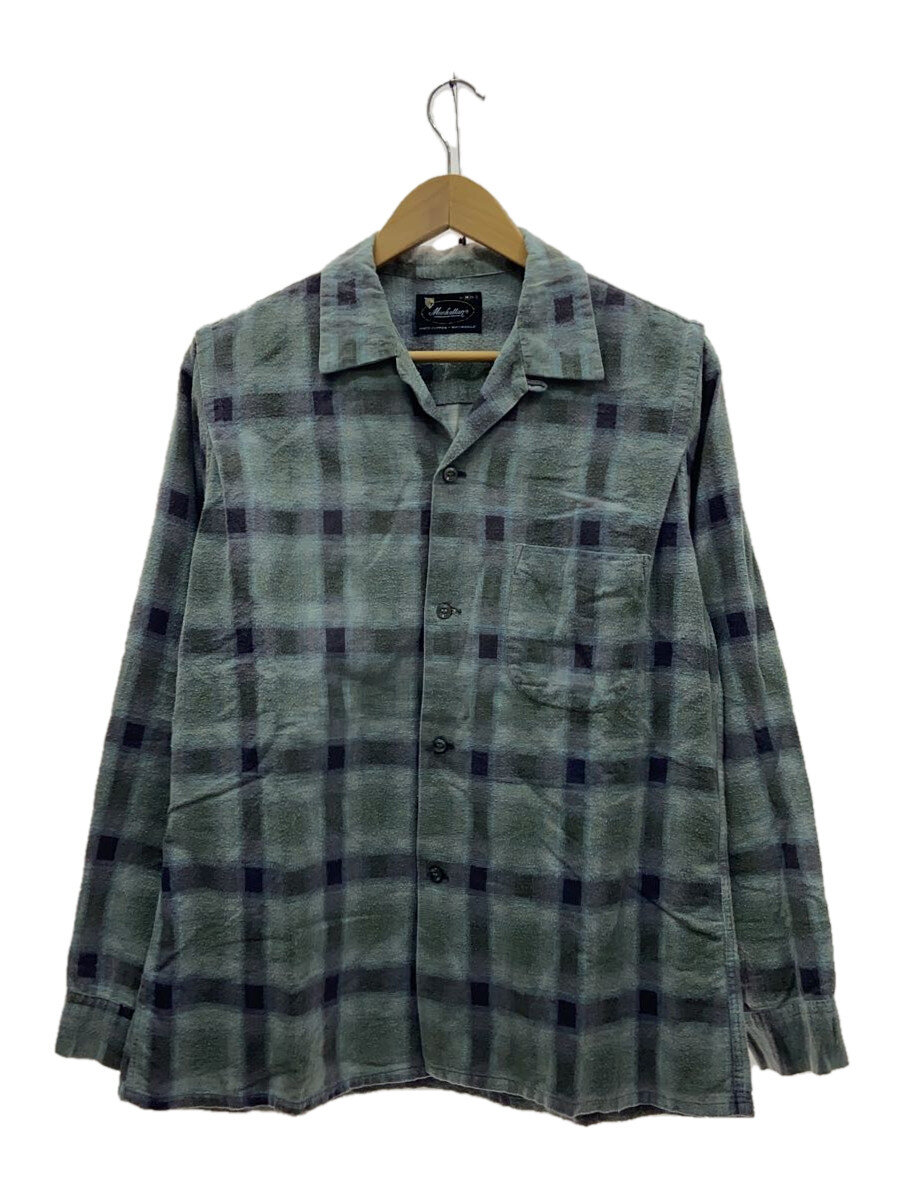 【中古】MANHATTAN◆50S/プリネル/公公然たる色つやプルオーバー/繰り返し色つや/VINTAGE/M【メンズウェア】