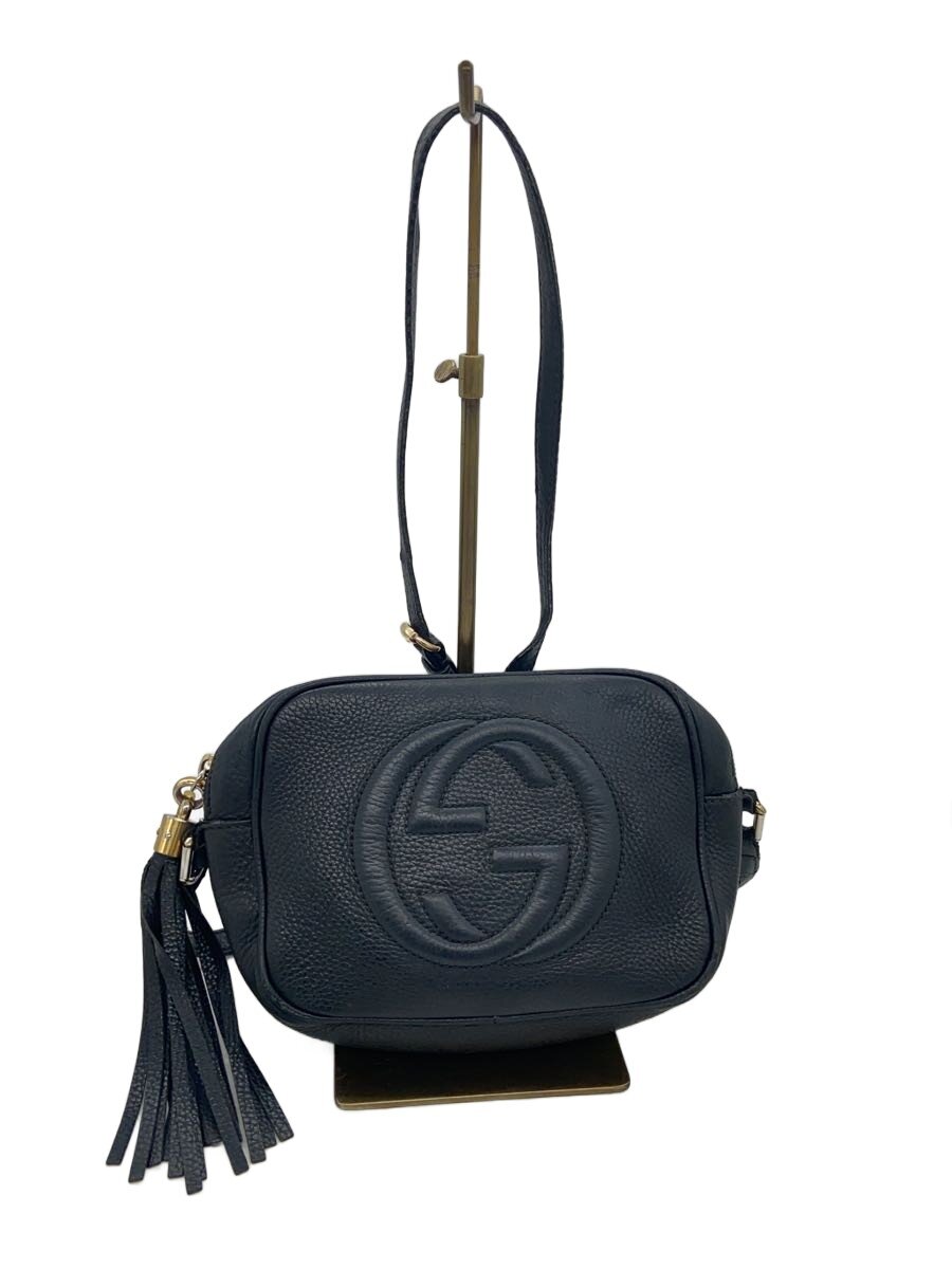 【中古】GUCCI◆スモール・ディスコティック御徒面子_ソーホー/なめし革/BLK【御徒面子】