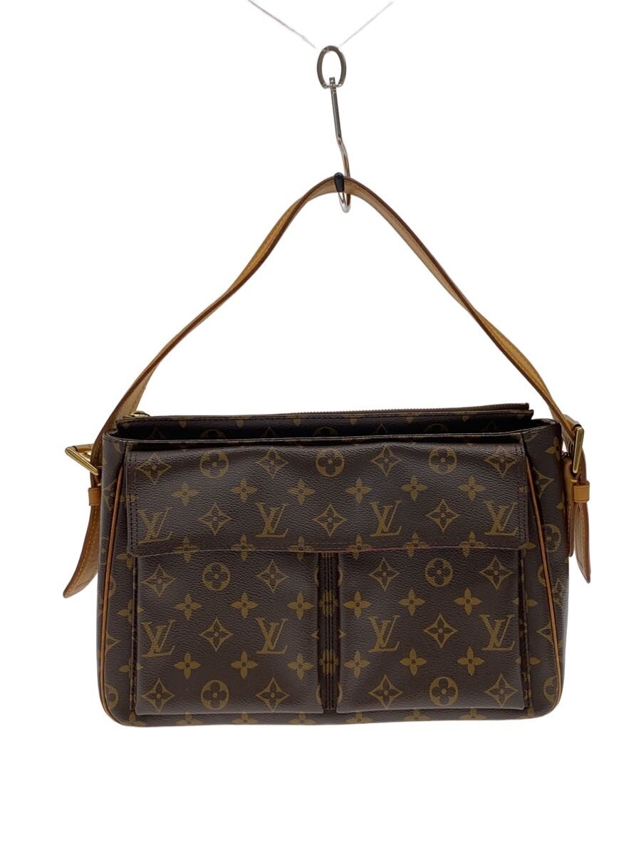 【中古】LOUIS VUITTON◆ヴィバ・シテGM_モノグラム・帆布/PVC/BRW【御徒面子】
