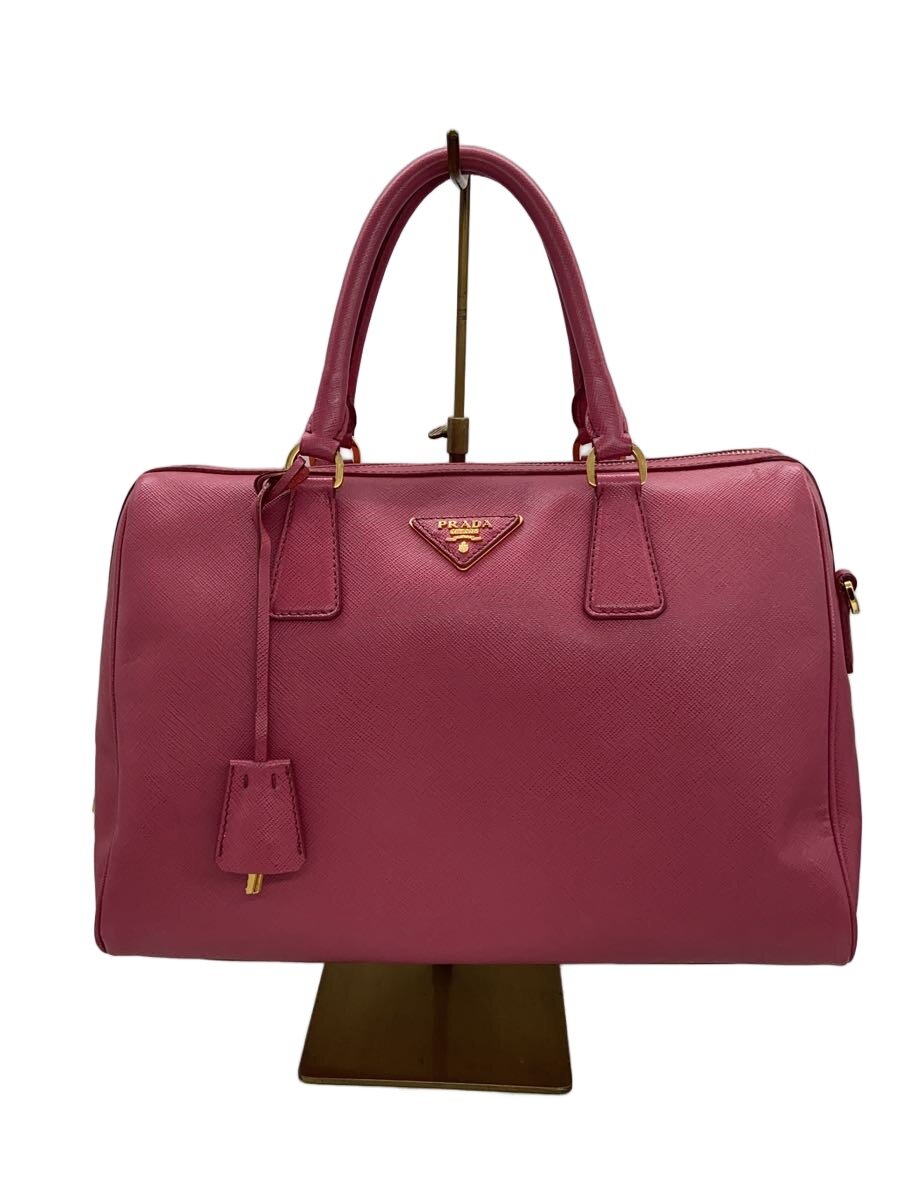 【中古】PRADA◆ボストンバッグ/PVC/PNK【御徒面子】