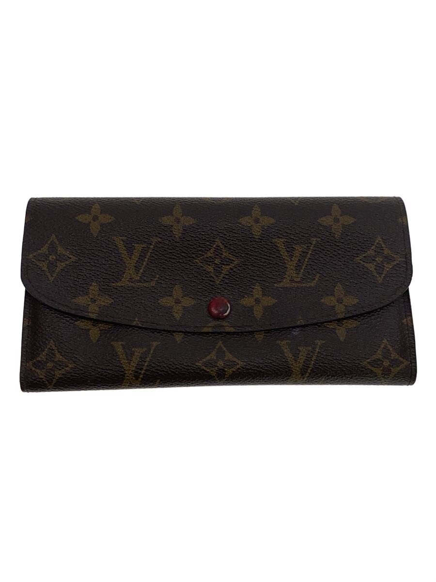 【中古】LOUIS VUITTON◆ポルト・フォイユ・エミリー_モノグラム・帆布/PVC/BRW/総柄/レディース【服飾雑貨他】