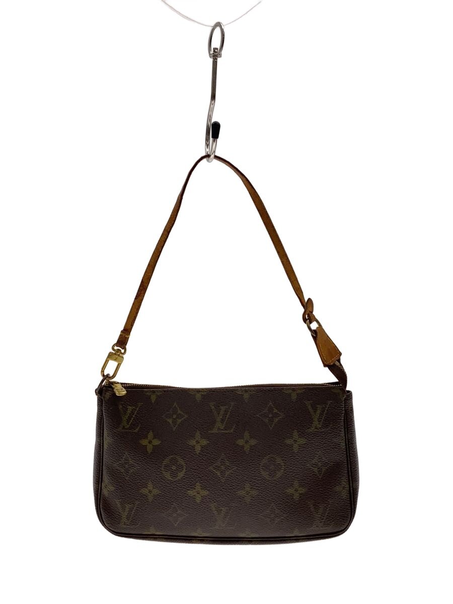 【中古】LOUIS VUITTON◆1)ポシェット・アクセソワール_モノグラム・帆布/PVC/BRW【御徒面子】