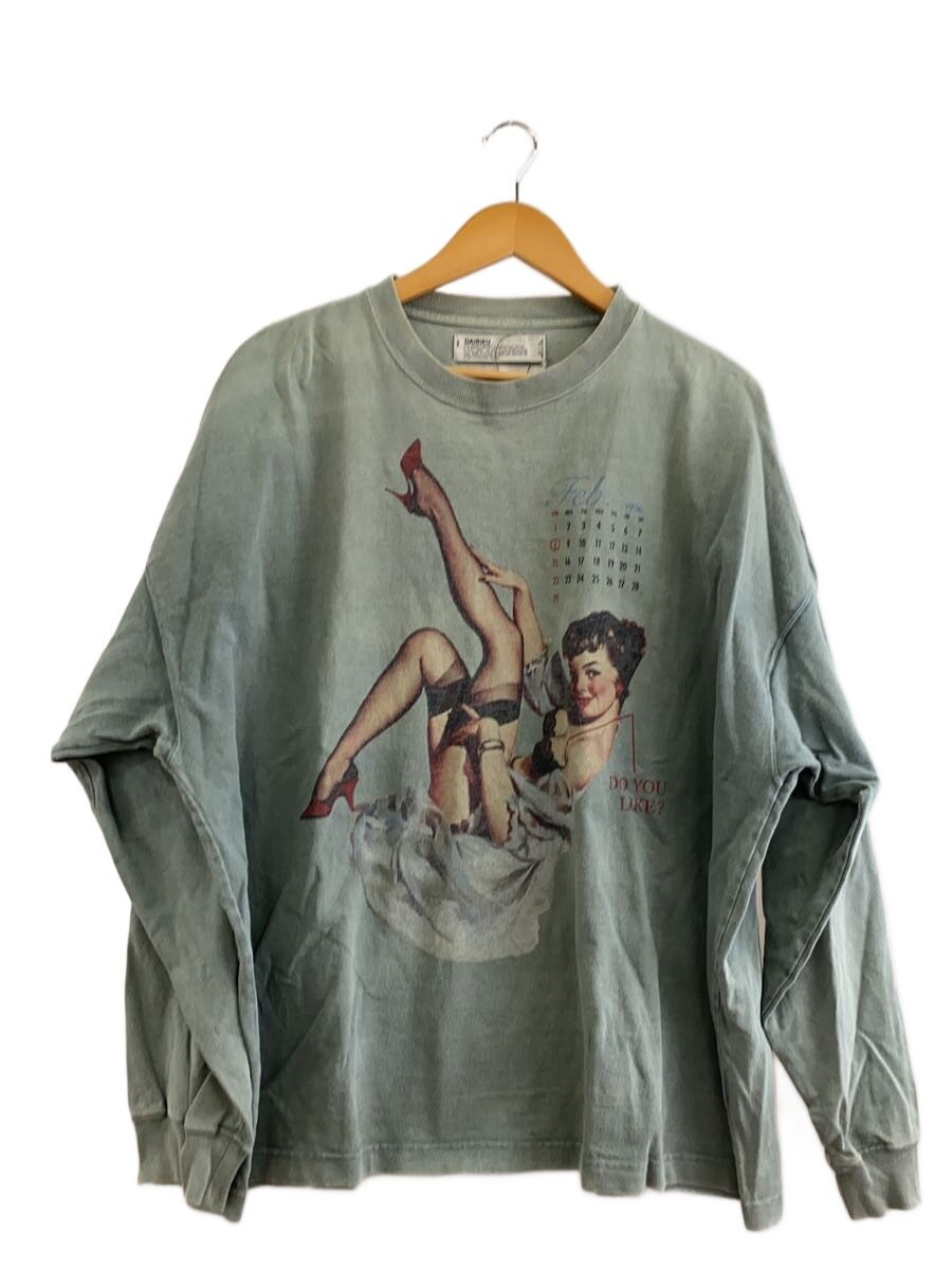【中古】DAIRIKU◆長袖ティーシャツ/--/綿織物/GRN/刷り上げる/20AW C-5//【メンズウェア】