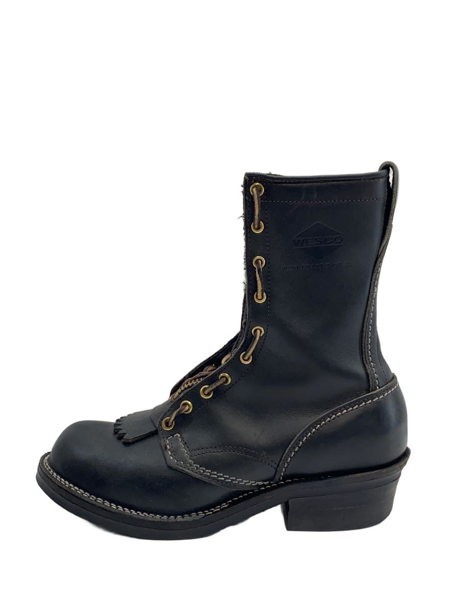 【中古】WESCO◆レースアップブーツ/UK9/BLK/なめし革/? NULL ?【シューズ】