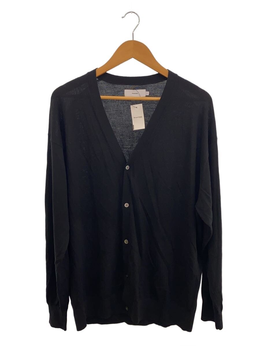 【中古】Graphpaper◆High Gauge Knit Oversized Cardigan/2/羊毛/BLK/GU253-80207B【メンズウェア】