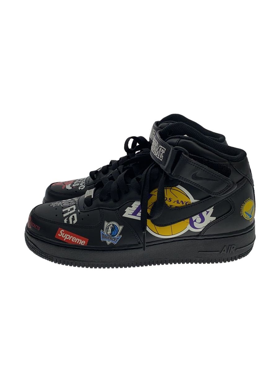 【中古】NIKE◆AIR FORCE 1 MID 07 / SUPREME/エアフォースミッドシュプリーム/黒いこと/26糎/BL【シューズ】