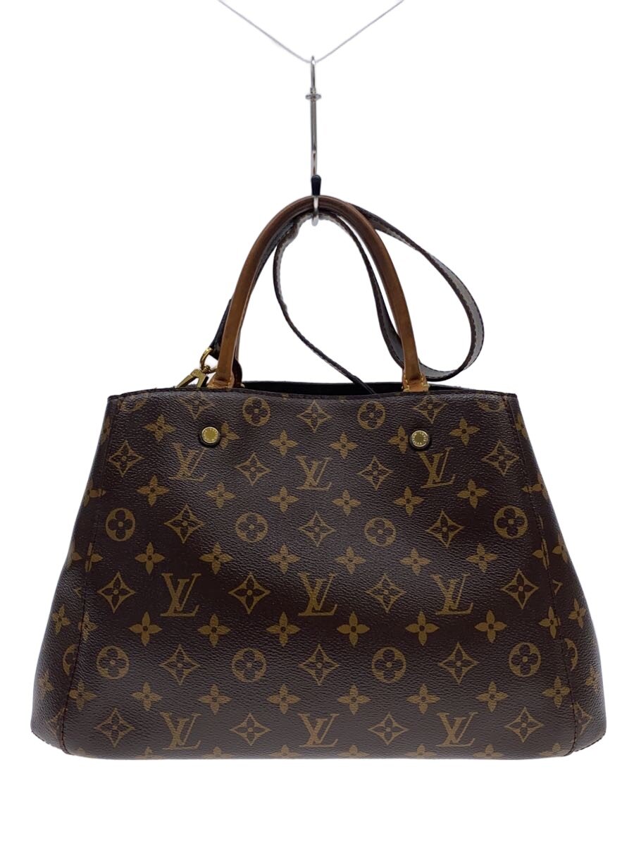 【中古】LOUIS VUITTON◆モンテーニュBB_モノグラム・帆布/PVC/BRW/総柄【御徒面子】