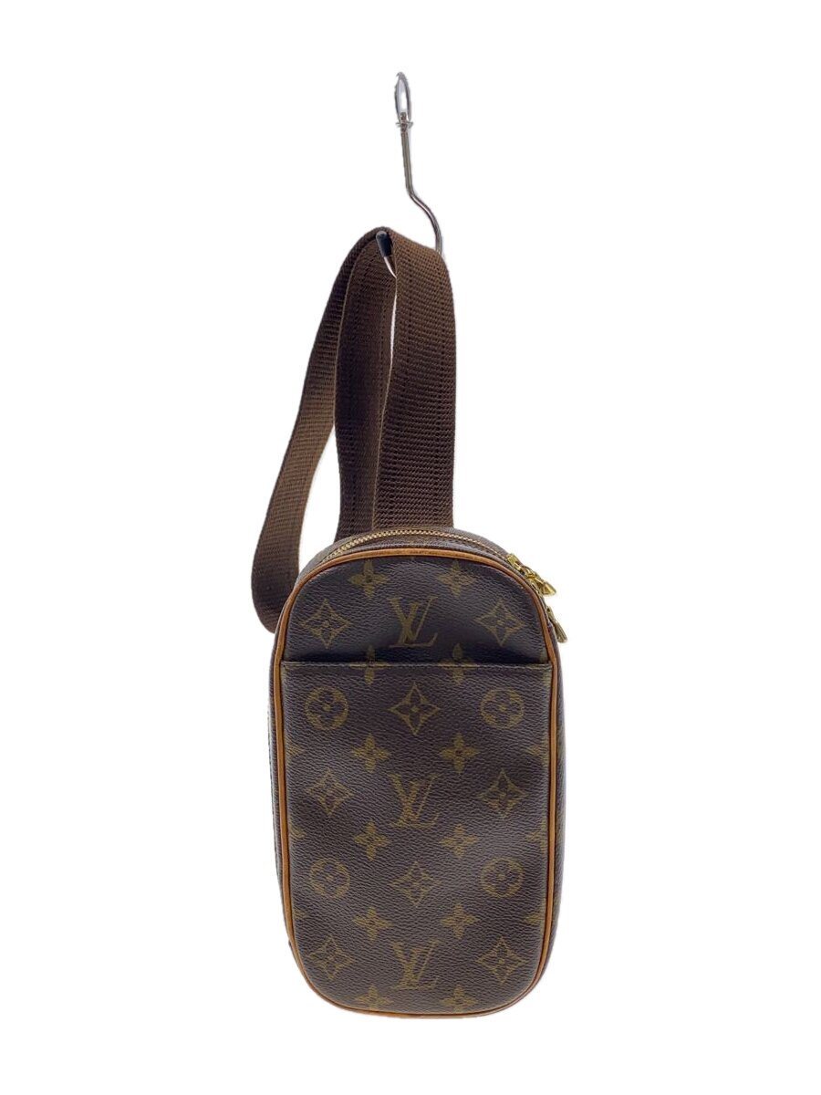 【中古】LOUIS VUITTON◆ポシェット・ガンジュ_モノグラム・帆布_BRW/PVC/BRW【御徒面子】