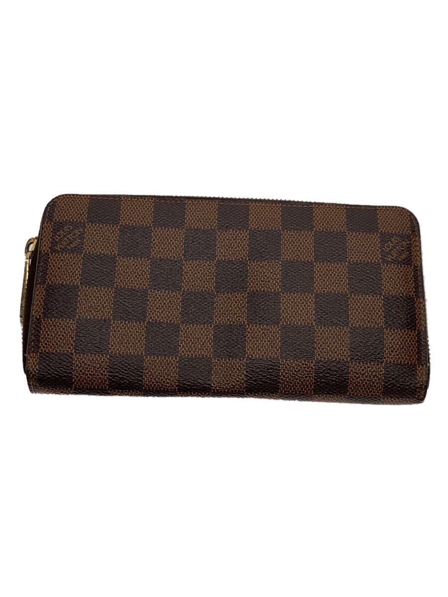【中古】LOUIS VUITTON◆1)ジッピー・ウォレット_ダミエ・エベヌ_BRW/PVC/BRW/レディース【服飾雑貨他】