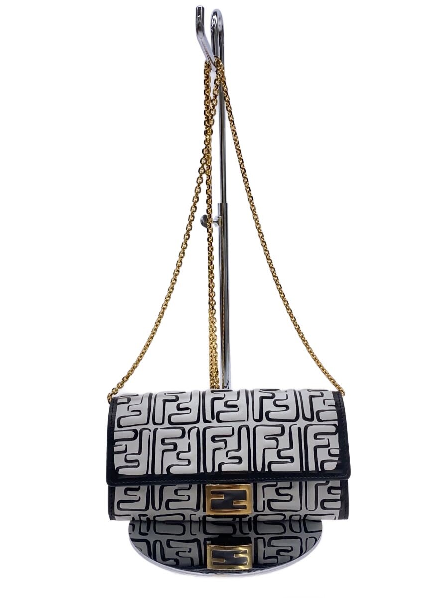 【中古】FENDI◆チェーンウォレット/CHAIN CONTINETAL/ショルダーバッグ/レザー/WHT/8M0365//【バッグ】|2nd STREET 店