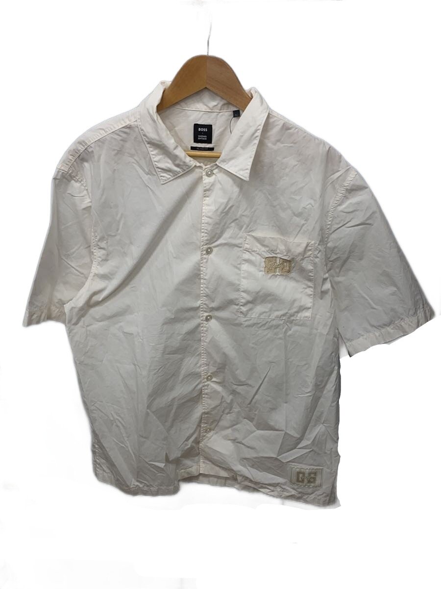 【中古】HUGO BOSS◆半袖プルオーバー/L/綿織物/CRM/無地【メンズウェア】