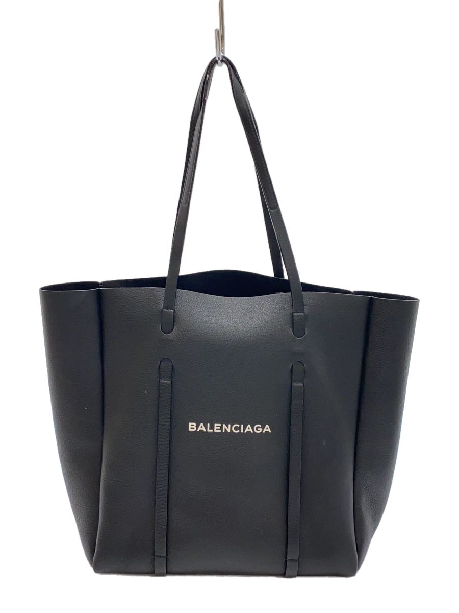 【中古】BALENCIAGA◆ショルダーバッグ/なめし革/BLK/肩先紐落ち込みあり【御徒面子】