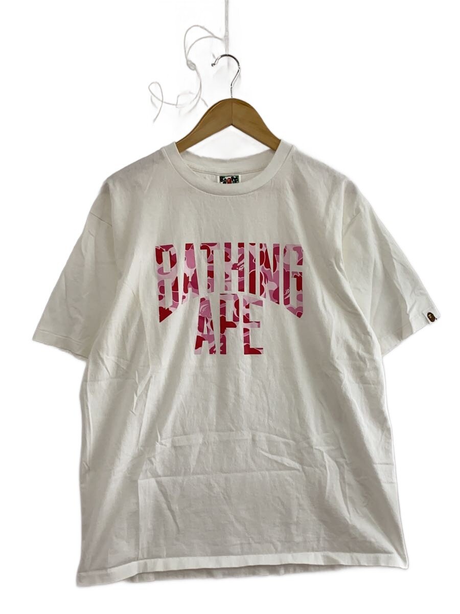 【中古】A BATHING APE◆ティーシャツ/XL/綿織物/WHT/総柄/001電話機301011M//【メンズウェア】