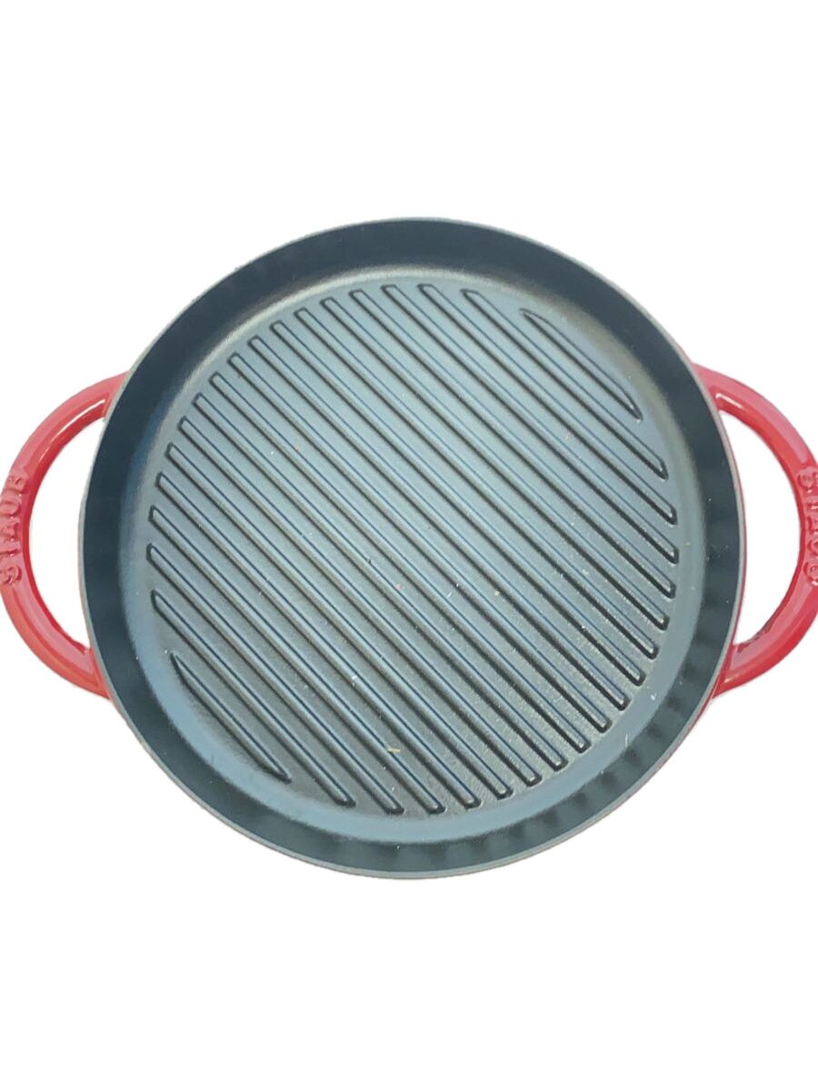 【中古】Staub◆ピュアグリル/調理器具その他/サイズ:26cm/レッド/赤【キッチン用品】