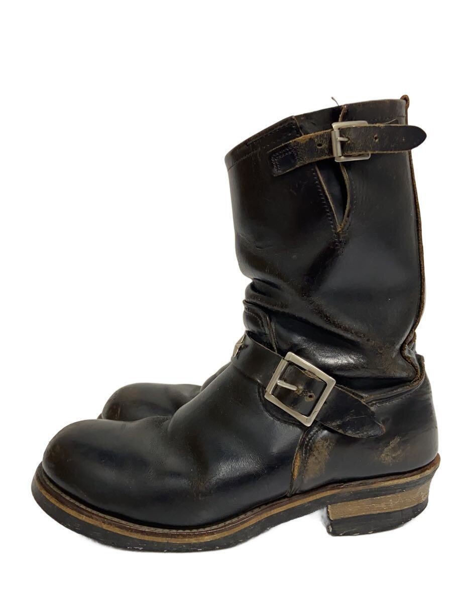 【中古】RED WING◆ブーツ/US9/BLK/なめし革【シューズ】