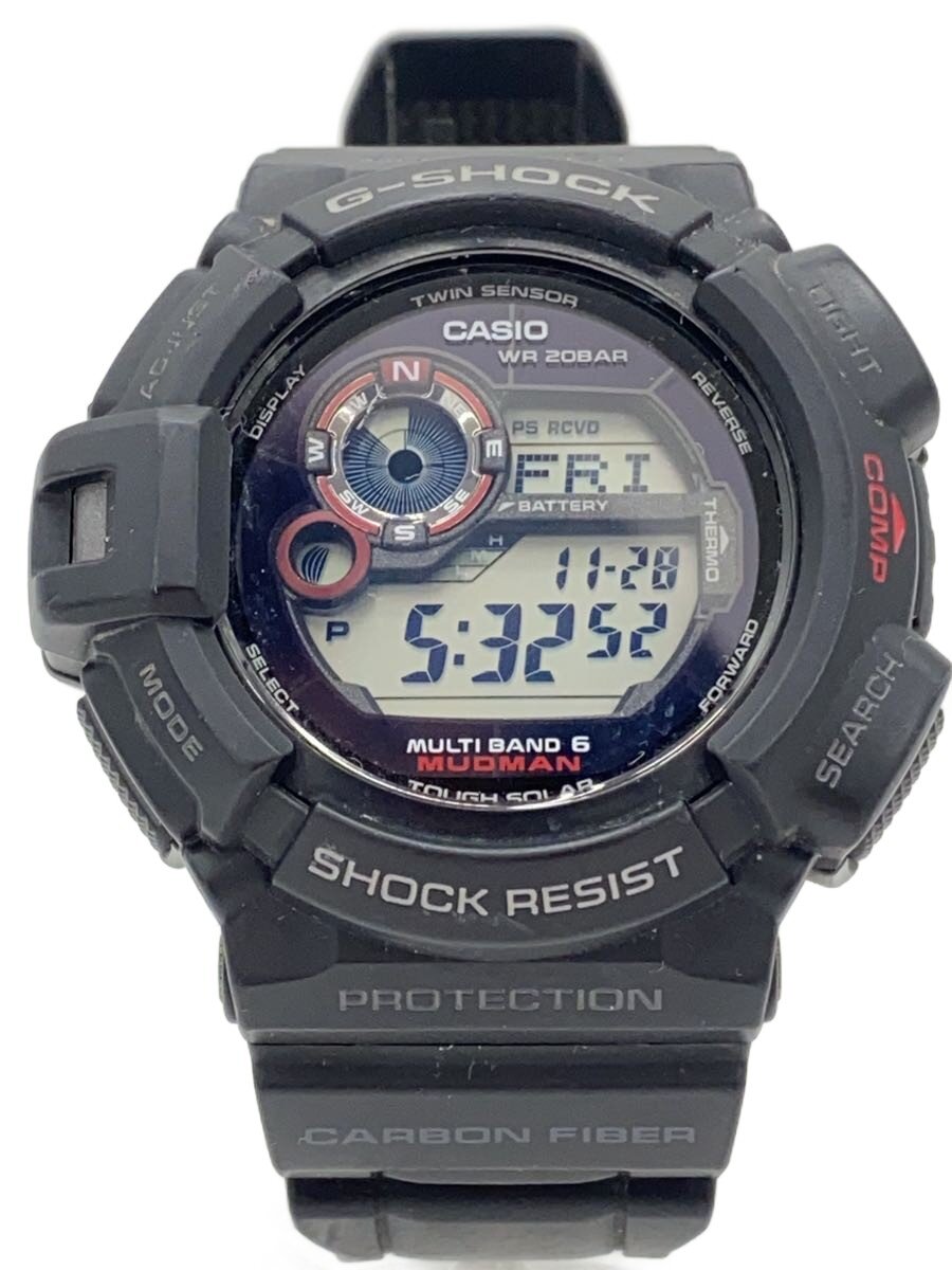 【中古】CASIO◆ソーラーウオッチ・G-SHOCK/デジタル/天然ゴム/BLK/BLK/SS【服飾雑貨他】