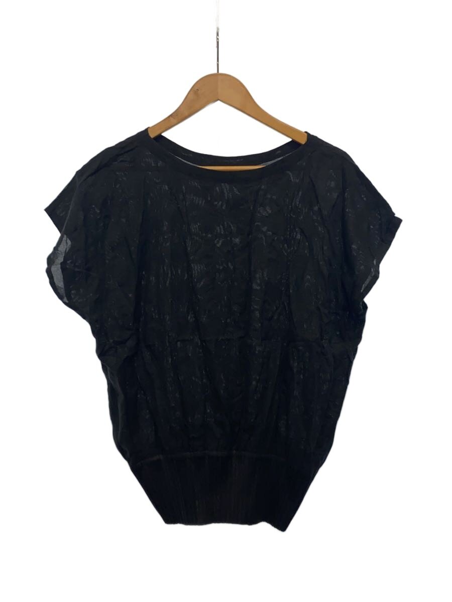 【中古】PLEATS PLEASE ISSEY MIYAKE◆半袖カットソー/3/綿織物/BLK/無地/PP41-JK623【レディース御召しもの】