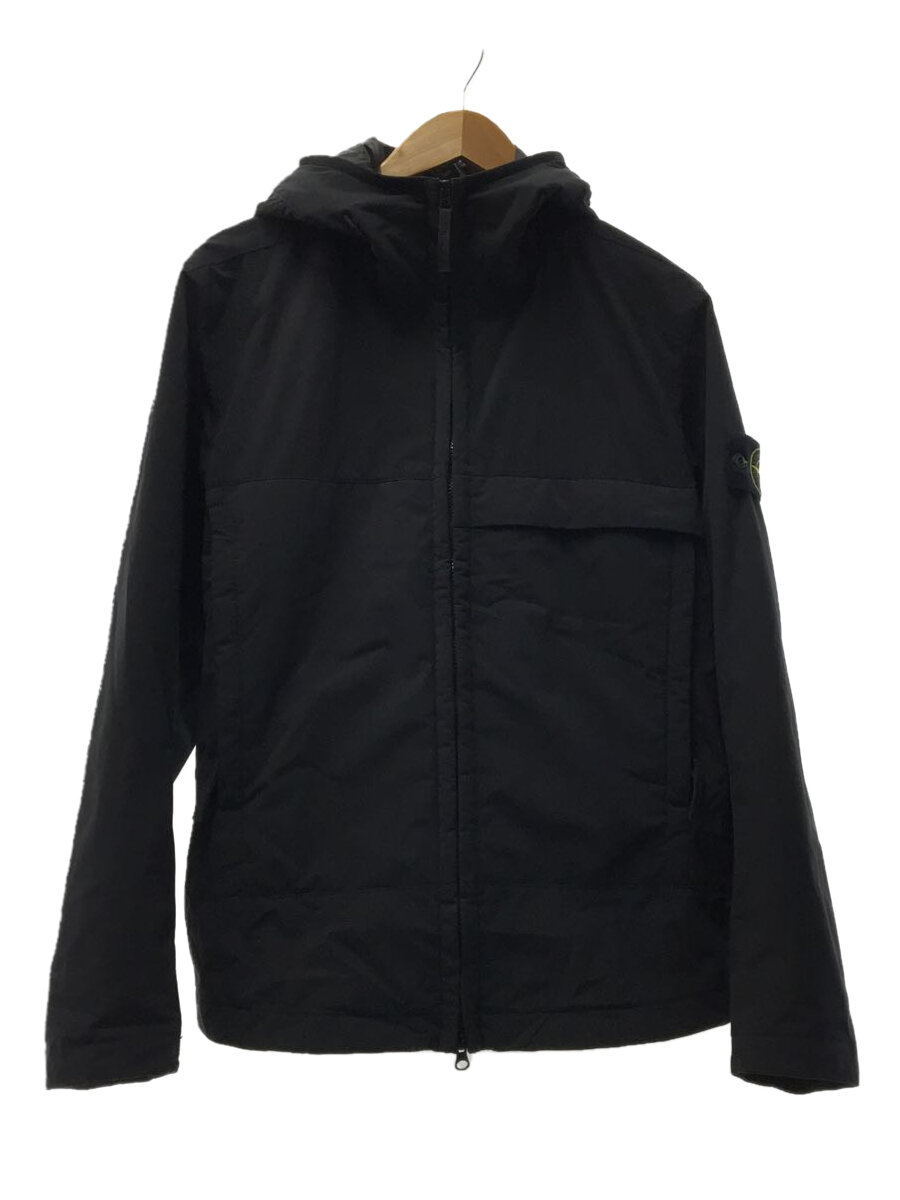 【中古】STONE ISLAND◆フーデッドブルゾン/M/ポリエステル/BLK/無地/771540527【メンズウェア】
