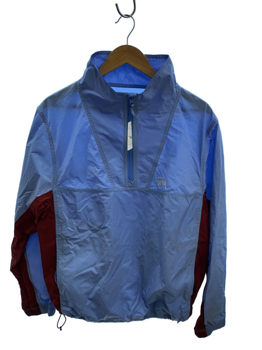 【中古】STUSSY◆WARM UP PULLOVER/上衣/S/ナイロン/BLU【メンズウェア】
