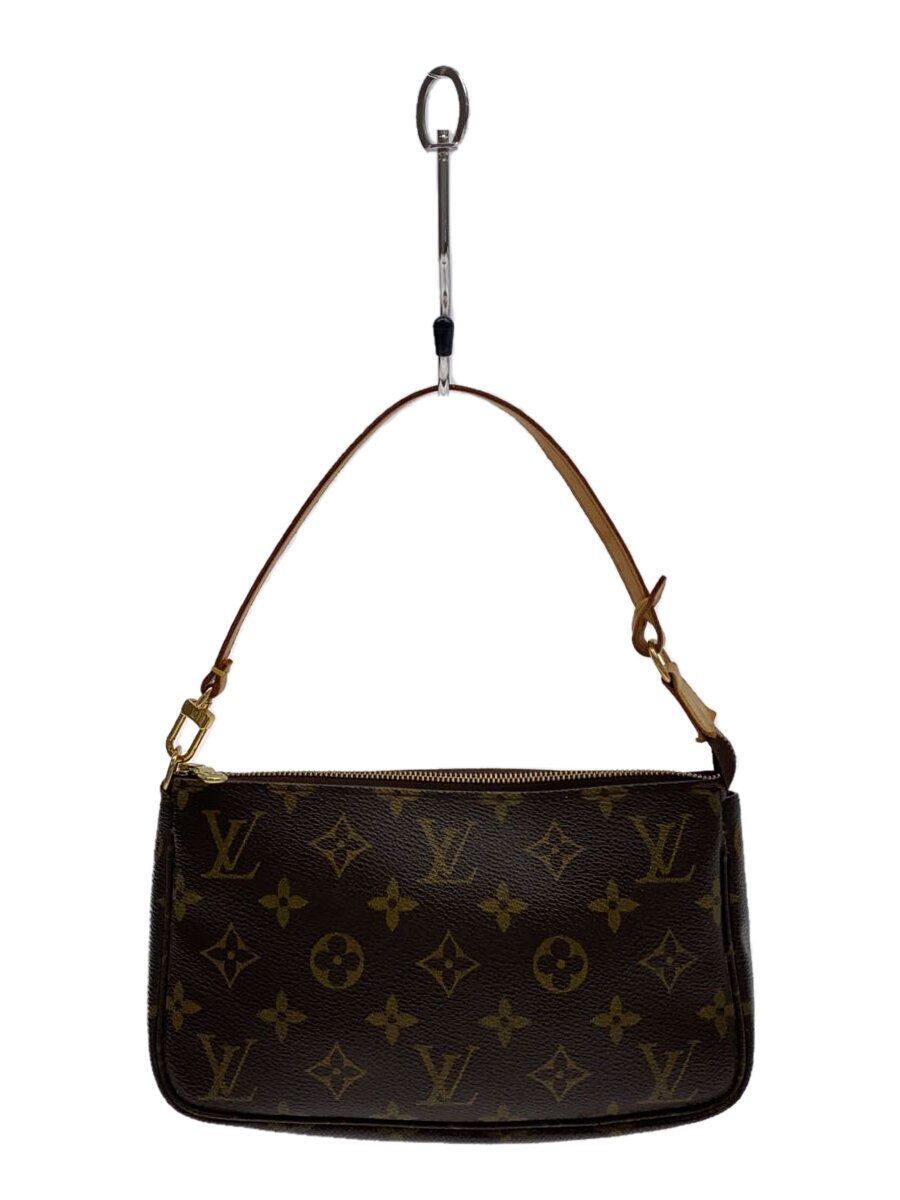【中古】LOUIS VUITTON◆1)ポシェット・アクセソワール_モノグラム・帆布_BRW/PVC/BRW【御徒面子】