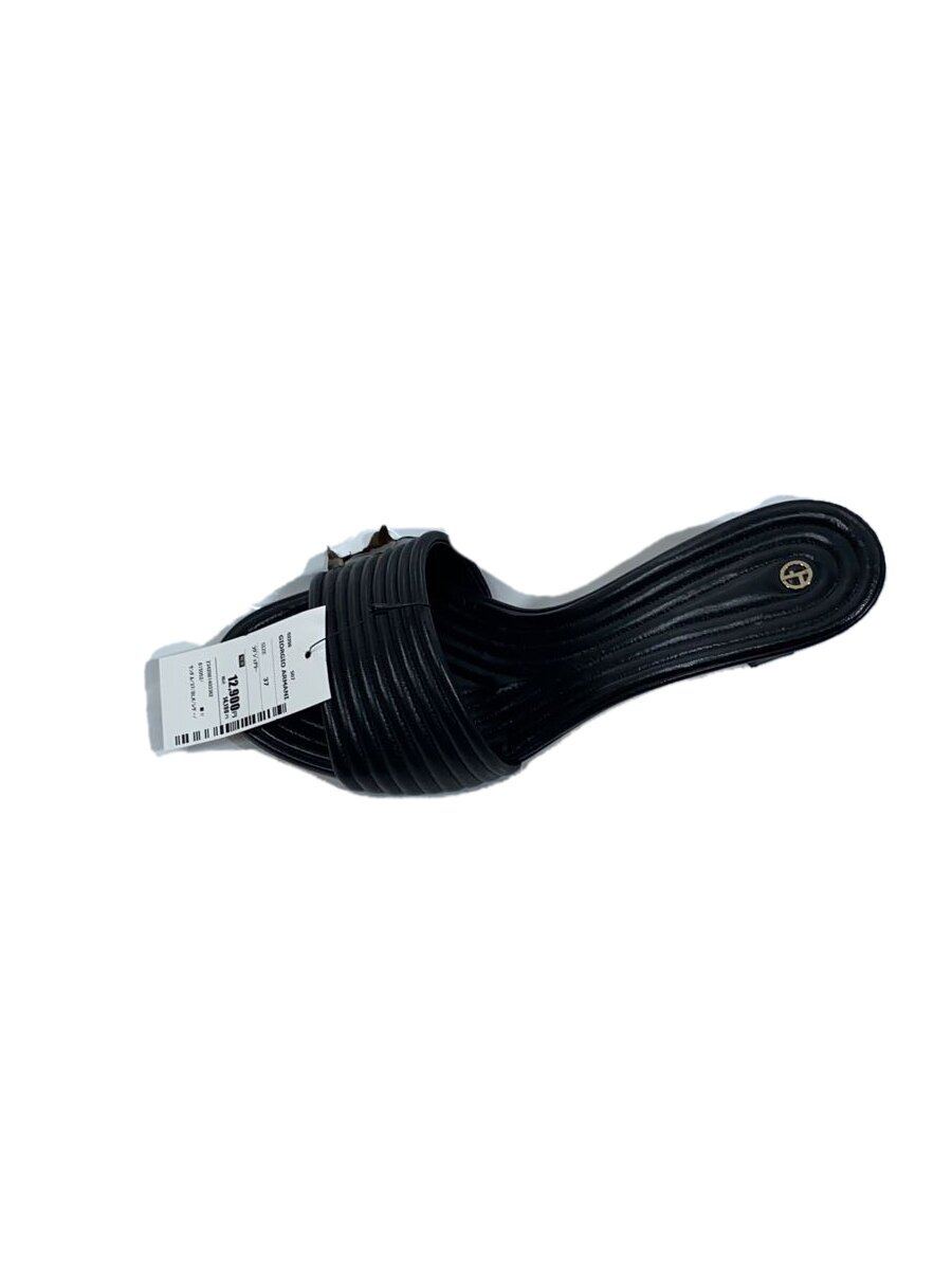【中古】GIORGIO ARMANI◆サンダル/37/BLK/なめし革【シューズ】