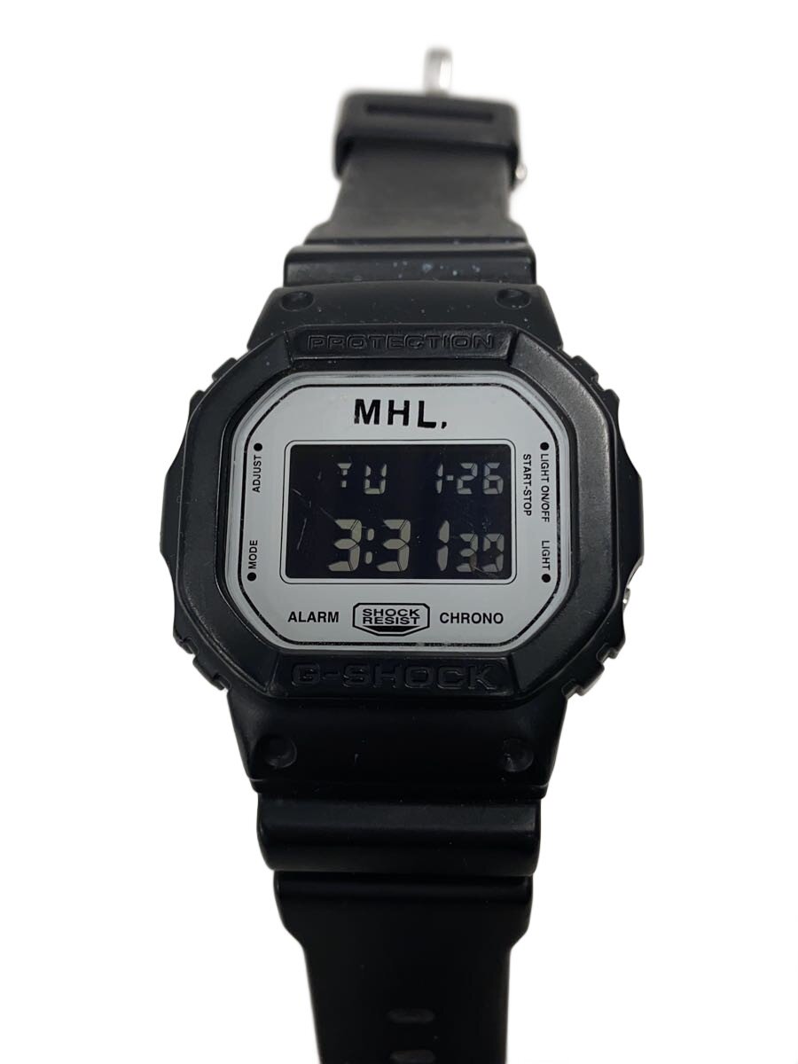 【中古】CASIO◆石英ウオッチ/デジタル/天然ゴム/WHT/BLK【服飾雑貨他】