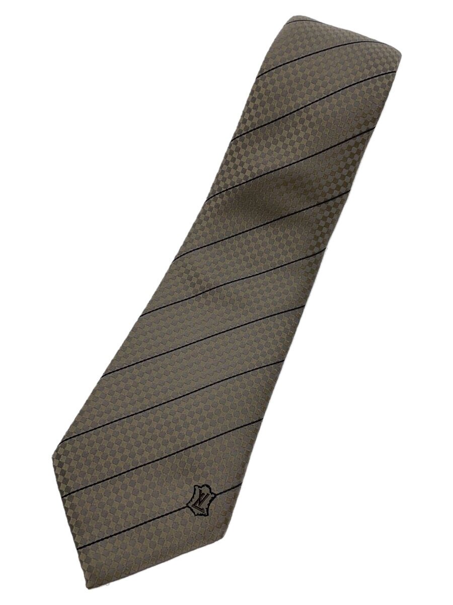 【中古】LOUIS VUITTON◆タイ/絹地/BEG/メンズ【服飾雑貨他】