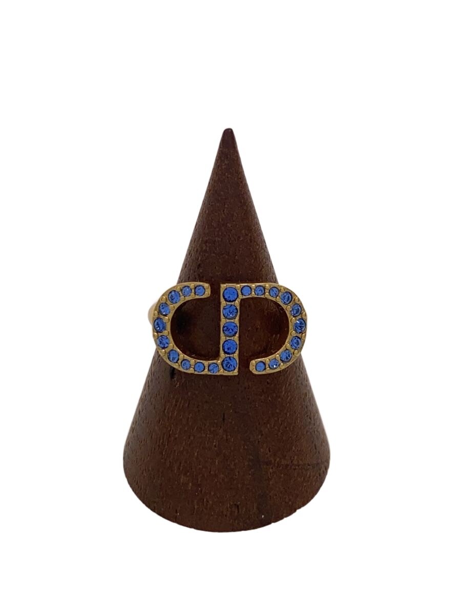 【中古】Christian Dior◆WCJ Ring PETIT CD RING/輪っか/--/色つや石ころ/ゴールド＆青碧【服飾雑貨他】