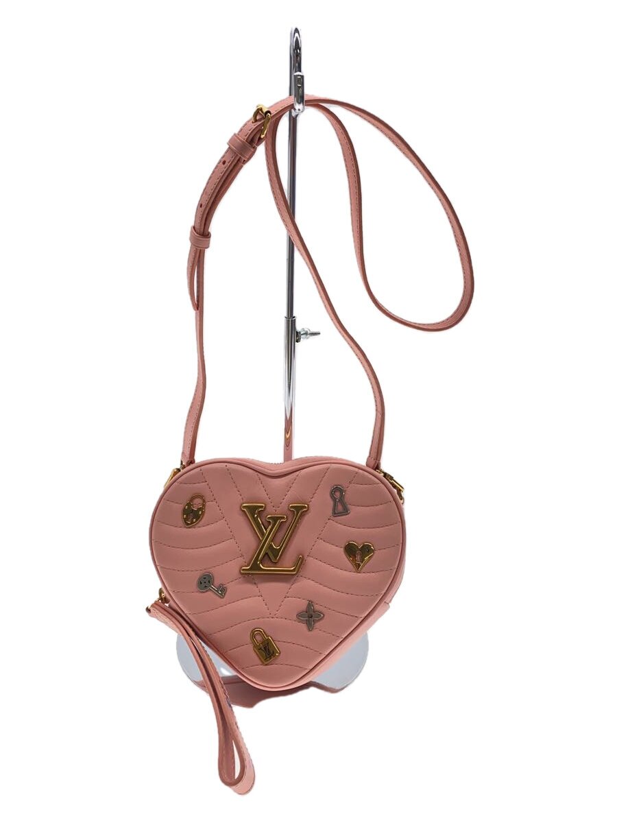 【中古】LOUIS VUITTON◆NWハート型肩部/ショルダーバッグ/なめし革/サクラ色/ルイヴィトン【御徒面子】