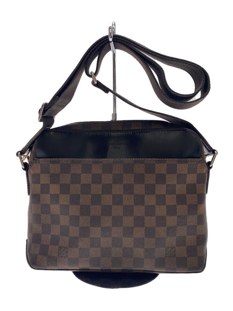 【中古】LOUIS VUITTON◆ジェイク・メッセンジャーMM_ダミエ・エベヌ_BRW/PVC/BRW/総柄//【御徒面子】