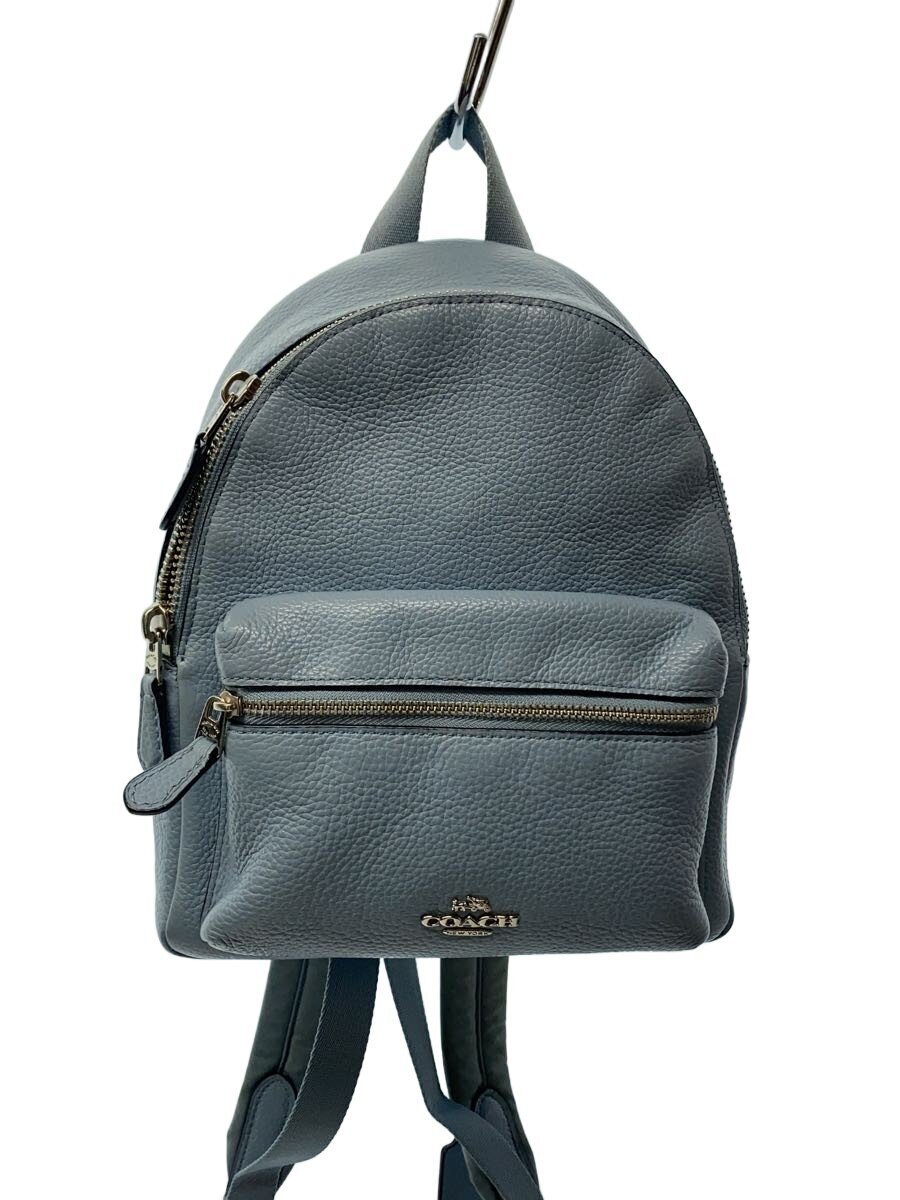 【中古】COACH◆背嚢/なめし革/BLU/f38263/汚れた状態あり【御徒面子】