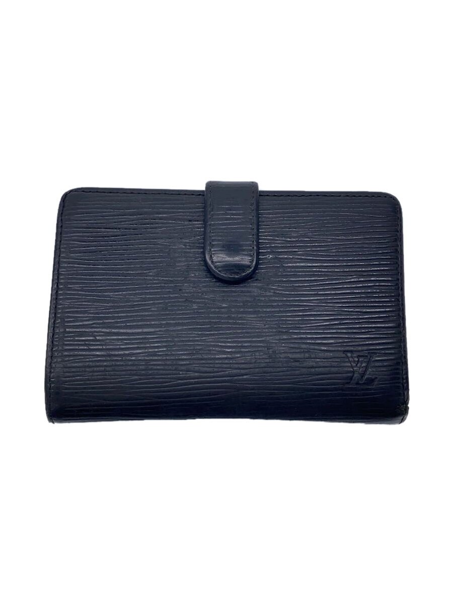 【中古】LOUIS VUITTON◆ポルト・モネ・ビエ・ヴィエノワ_エピ_BLK/レザー/BLK/メンズ【服飾雑貨他】