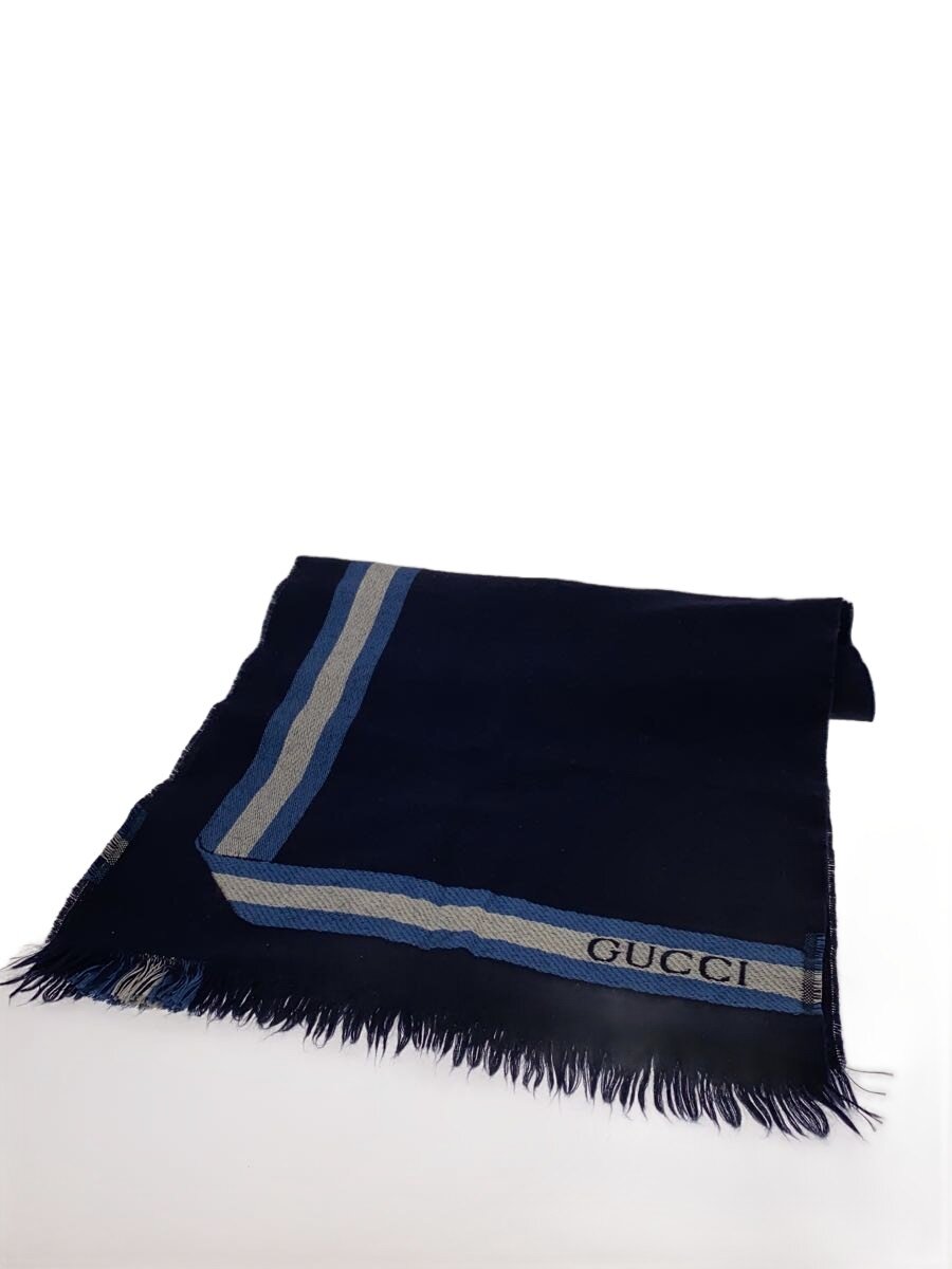 【中古】GUCCI◆えり巻き/羊毛/NVY/レディース【服飾雑貨他】