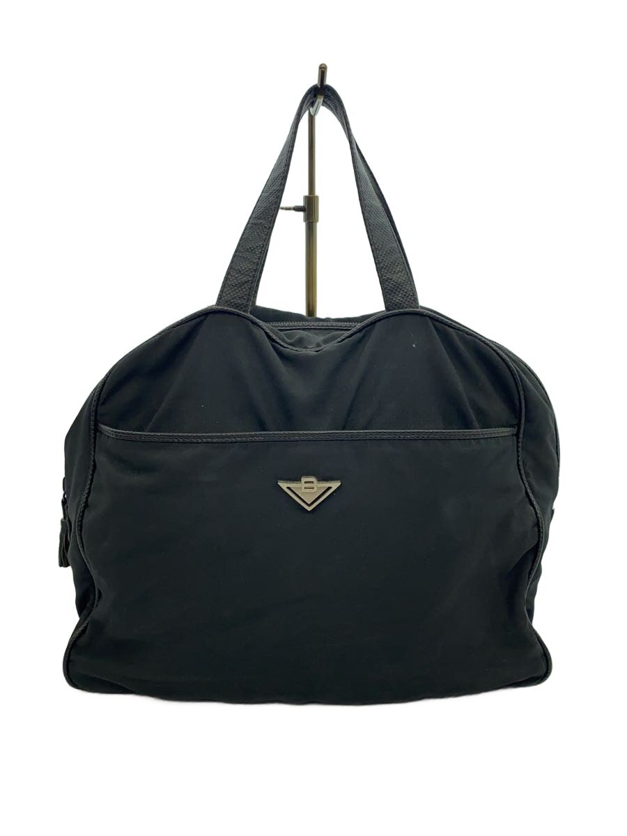 【中古】BOTTEGA VENETA◆ハンドバック/BLK/三角ロゴタイプ/ナイロン御徒面子//【御徒面子】