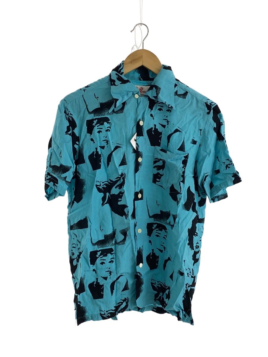 【中古】Aloha Blossom◆アロハシャツ/40/人絹/BLU/総柄/AB-0011010103【メンズウェア】