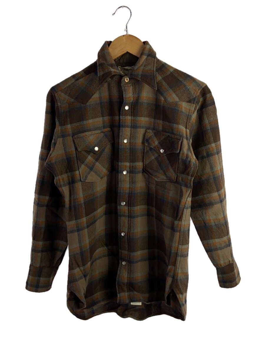 【中古】PENDLETON◆長袖プルオーバー/M/羊毛/BRW/無地//【メンズウェア】