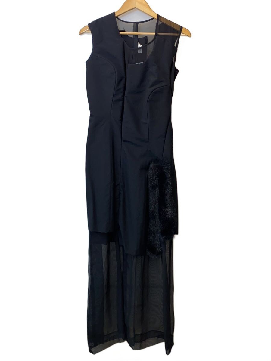 【中古】COMME des GARCONS◆97s/アシンメトリーワンピース/M/羊毛/BLK//【レディースお召しもの】