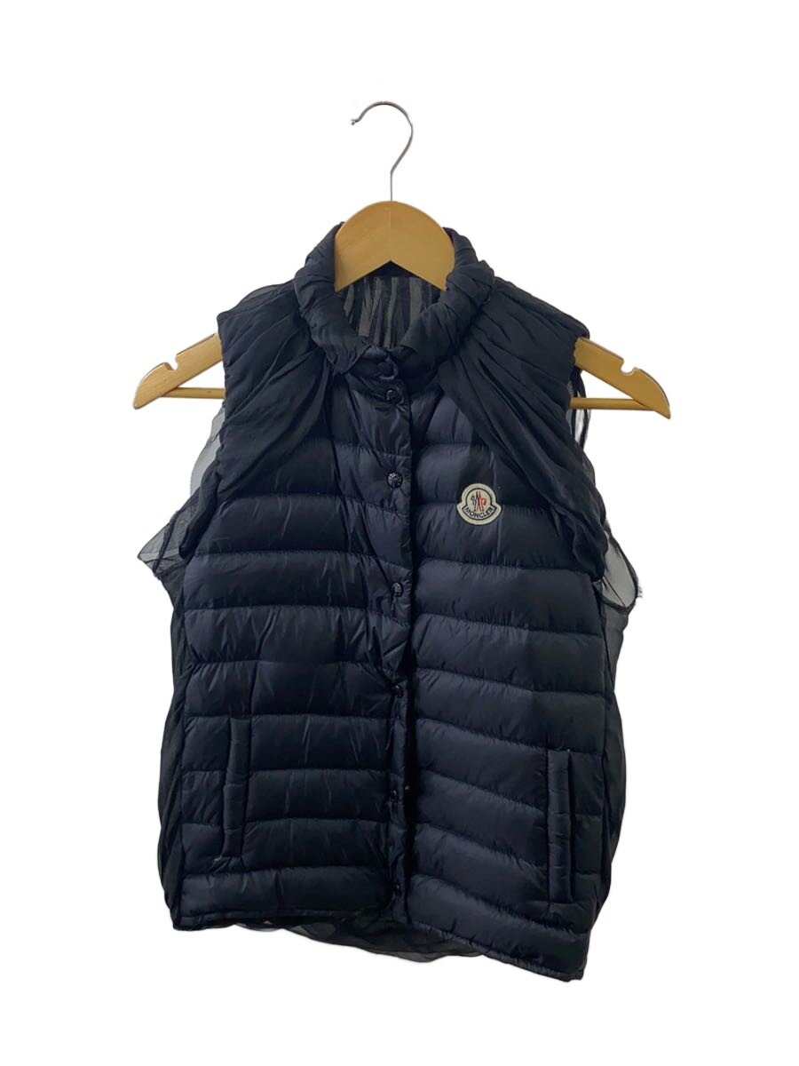 【中古】MONCLER◆SONA/チュールうつり変わり/落ちこむより良い/ナイロン/BLK/無地/10-09s-48331-50【レディース御召しもの】