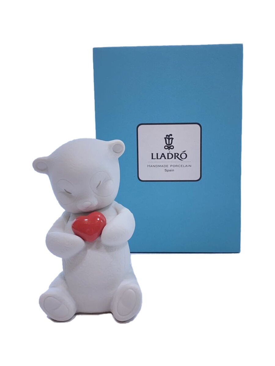 【中古】Lladro◆インテリア雑貨/WHT//ロビー/勇敢な愛/クマ/ベアー/ホワイト/箱有【インテリア小物・日用雑貨】