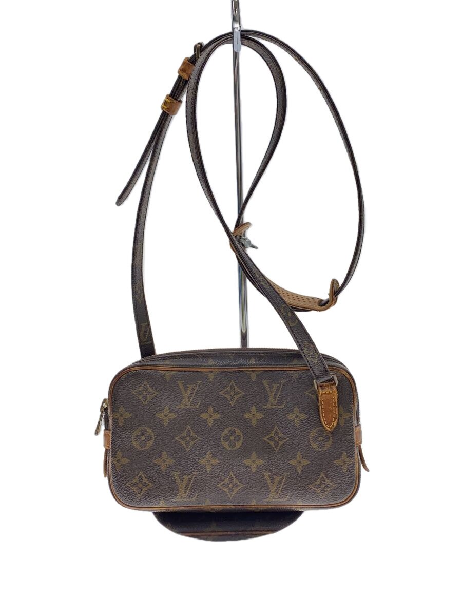 【中古】LOUIS VUITTON◆ポシェット・マルリー・バンドリエール_モノグラム・帆布_BRW/PVC/BRW【御徒面子】
