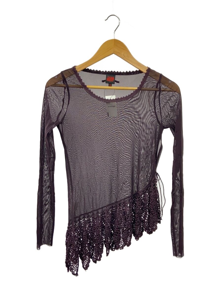 【中古】Jean Paul Gaultier◆長袖カットソー/40/ナイロン/BRD/無地/461008/ボルドーワイン【レディース御召しもの】