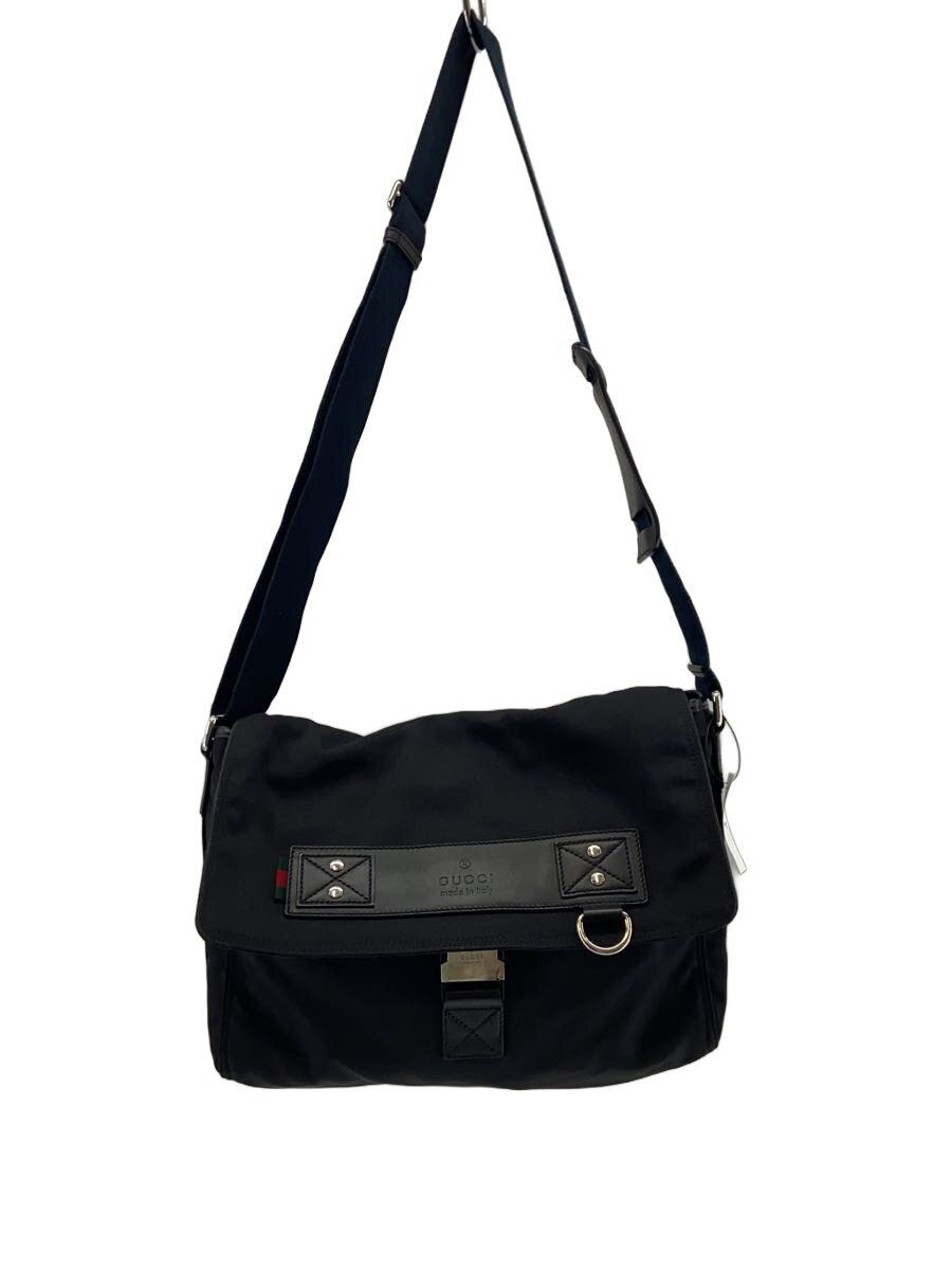 【中古】GUCCI◆ショルダーバッグ/ナイロン/BLK/246067【御徒面子】