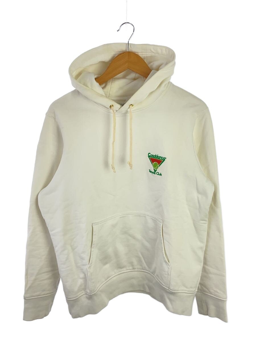【中古】CASABLANCA◆TENNIS CLUB HOODIEパーカー/M/綿織物/白いこと/JTP003【レディースお召しもの】