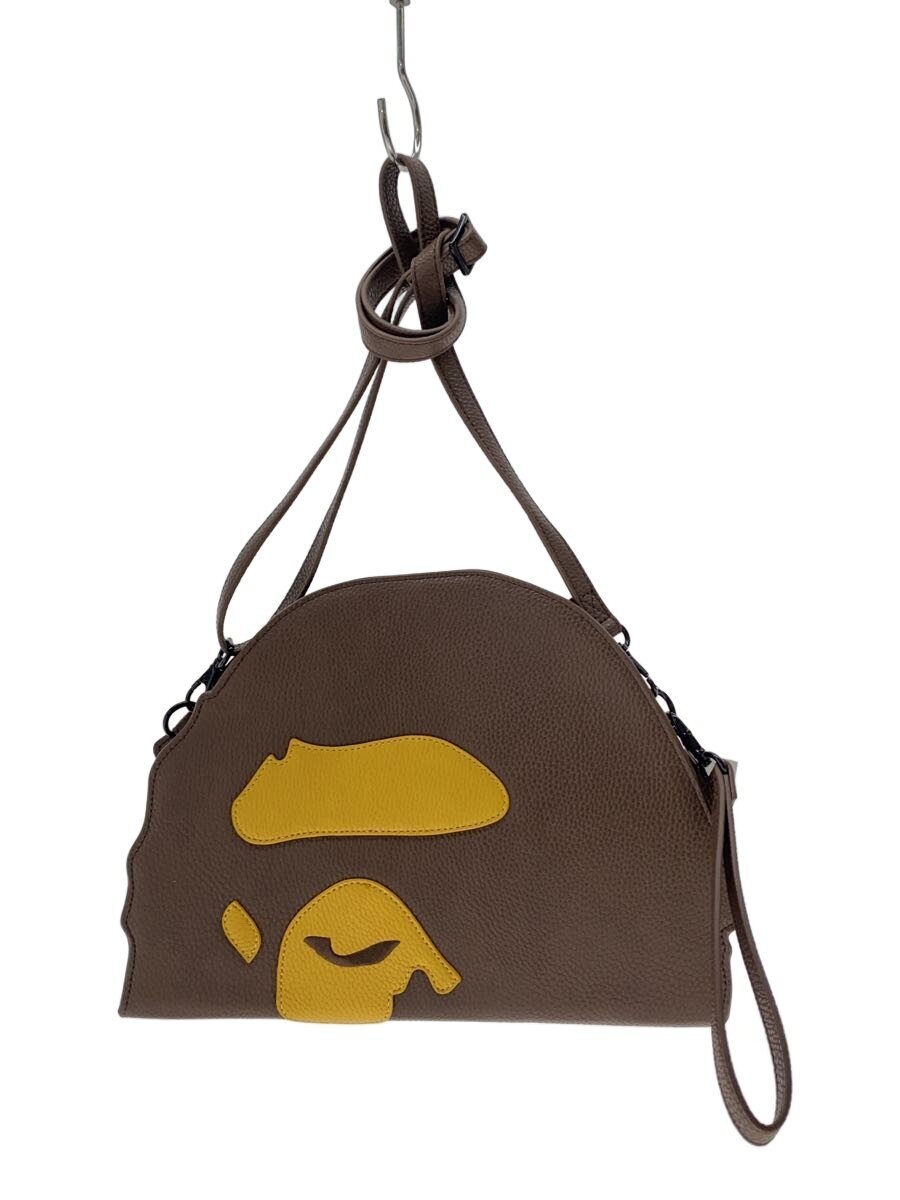 【中古】A BATHING APE◆ショルダーバッグ/フェイクレザー/BRW/001SGK301006M【御徒面子】