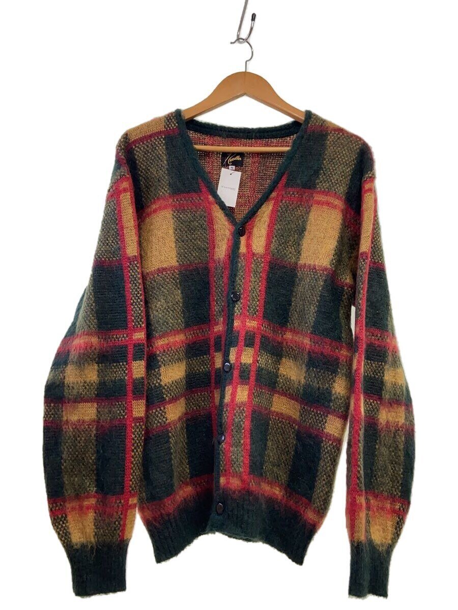 【中古】Needles◆Tartan Mohair Cardigan/ジレー/M/モヘヤ/GRN/弁慶格子CK/LQ273【メンズウェア】