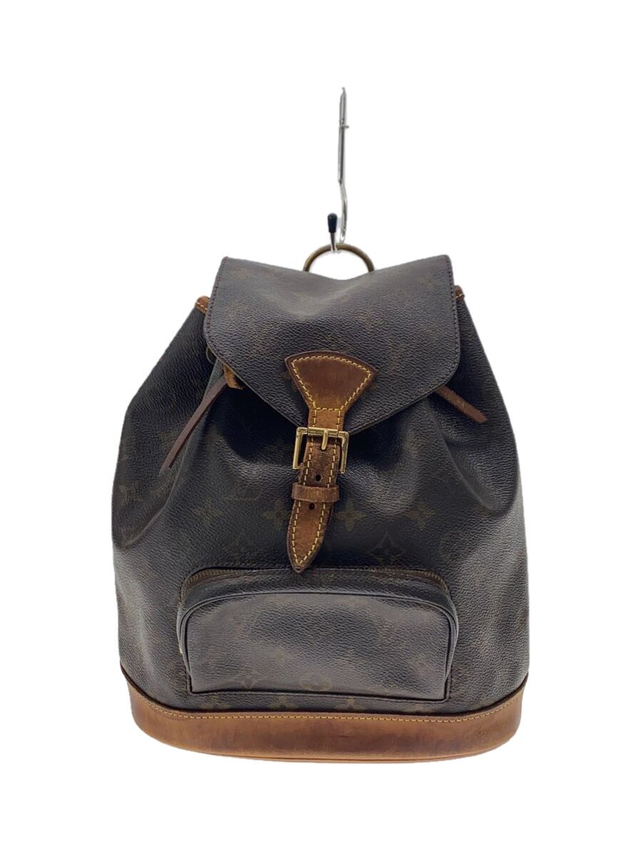 【中古】LOUIS VUITTON◆1)ミニ・モン掏摸_モノグラム・帆布/PVC/BRW【御徒面子】
