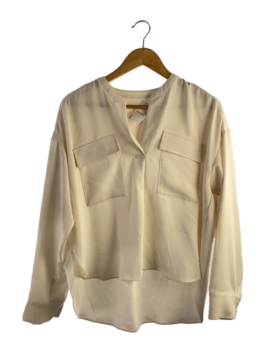 【中古】NOBLE◆長袖トップ/--/ポリエステル/WHT/24051240103010/ワークディテールドレープシャツ【レディース御召しもの】