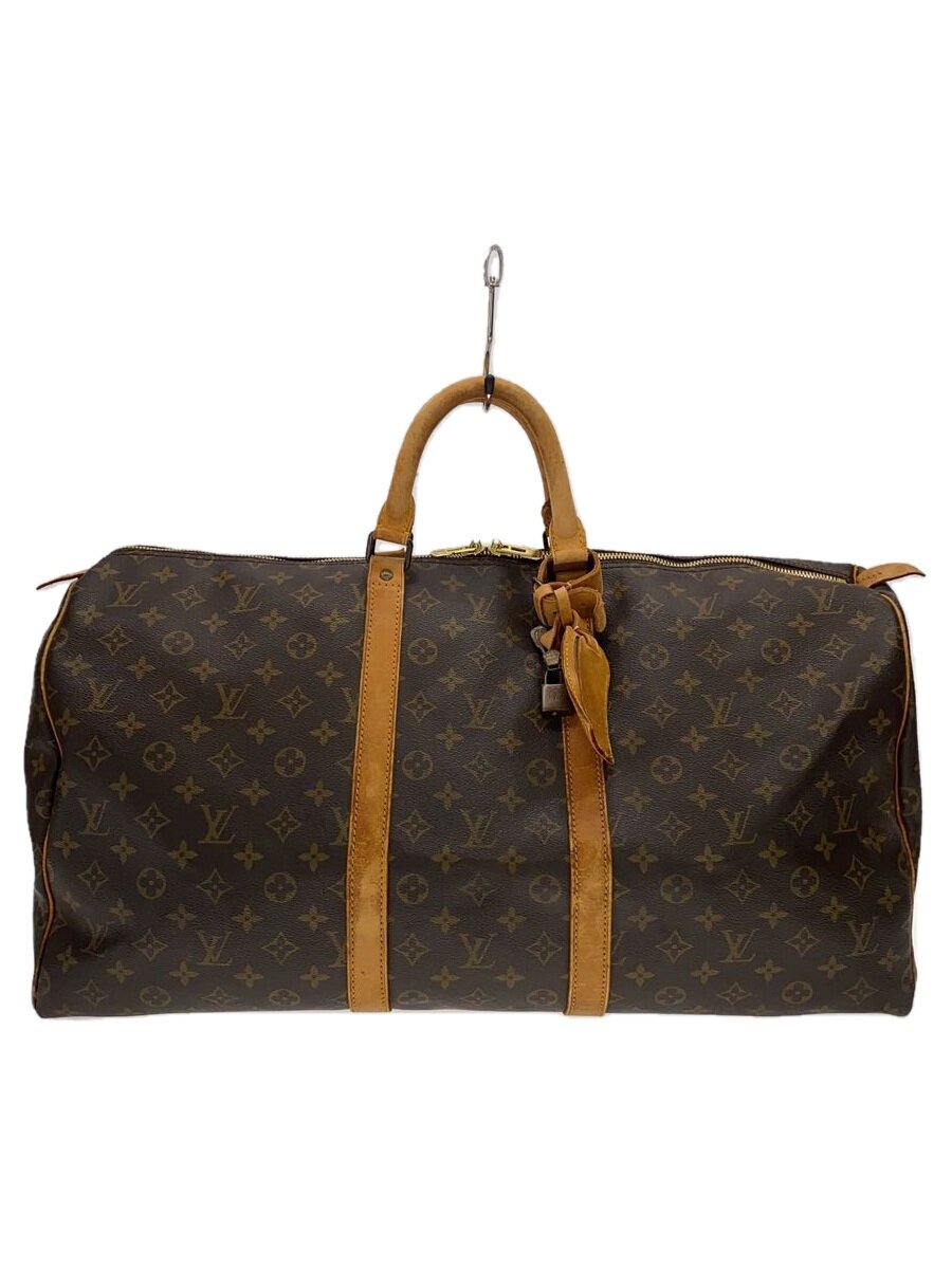 【中古】LOUIS VUITTON◆キーポル55_モノグラム・帆布_BRW/PVC/BRW【御徒面子】