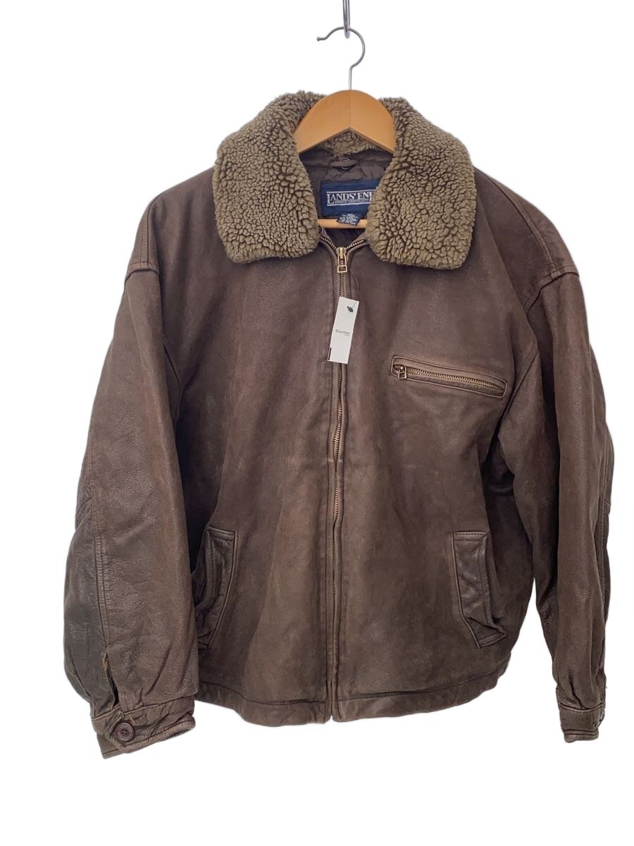 【中古】LANDS END◆90s/G-1タイプ/フライトジャケット/L/レザー/BRW/無地【メンズウェア】｜2ｎｄ STREET 店