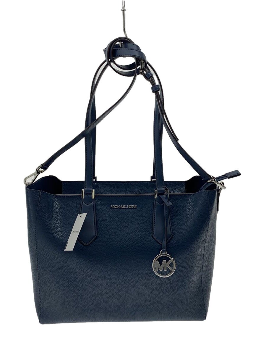 【中古】MICHAEL KORS◆トートバッグ/なめし革/NVY/35H9SKFT9T【御徒面子】